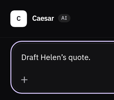 Request typed in Caesar chat